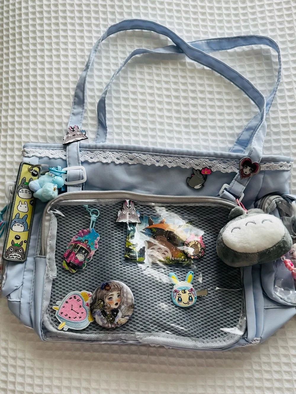 Fully LOADED Kawaii Coquette Lolita Ita Bag! Light Blue Beauty!